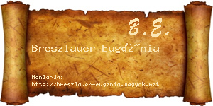 Breszlauer Eugénia névjegykártya